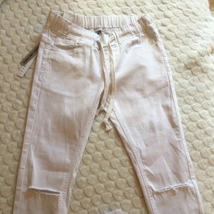Briana white jogger pants/jeans